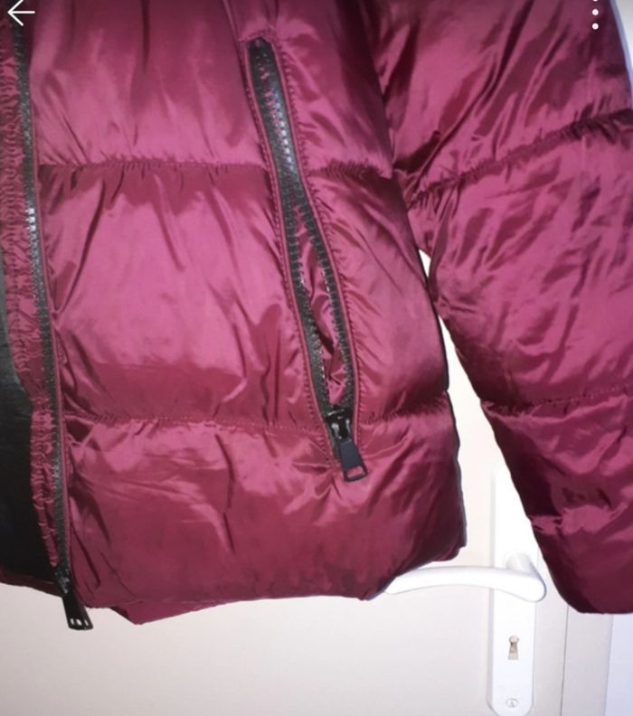 Doudoune à capuche bien chaude bordeaux - photo numéro 3