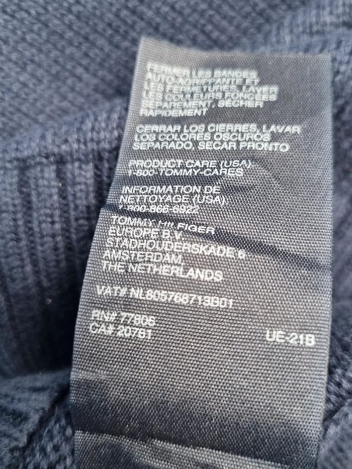 Veste zippée Tommy Hilfiger – Bleu marine – Taille L Hommes (mesures en photos) - photo numéro 8