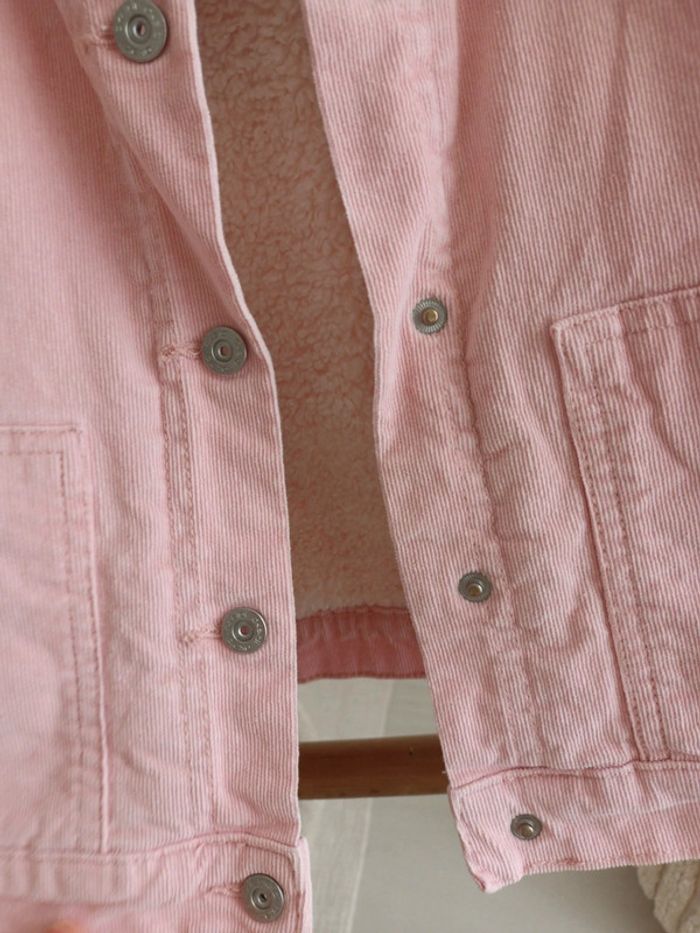 Veste en velours côtelé rose intérieur polaire Okaïdi - photo numéro 4