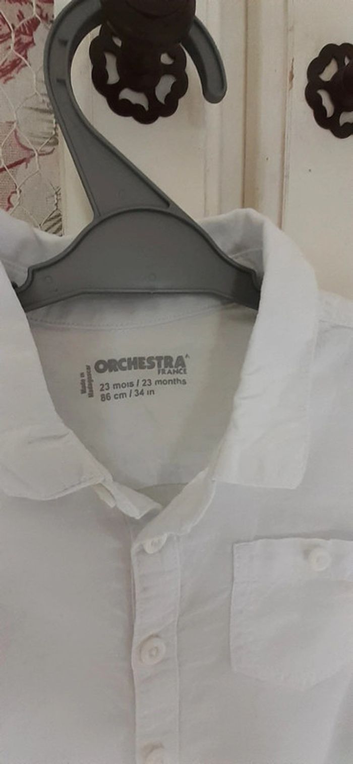 Chemise blanc Orchestra 2 ans 86 cm - photo numéro 3