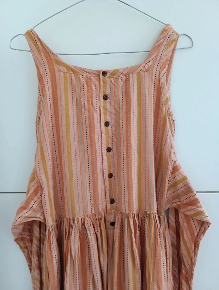 Robe vintage en coton couleur pêche - photo numéro 9
