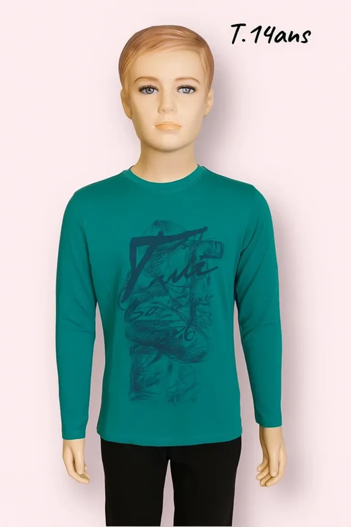 T-shirt manches longues T.14 ans Neuf avec étiquette