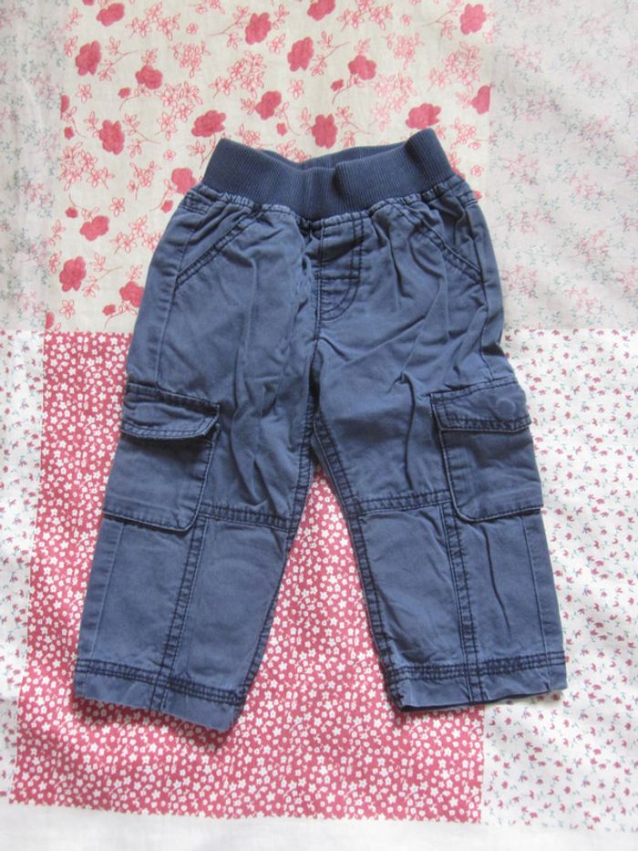 Pantalon toile bleu 12 mois