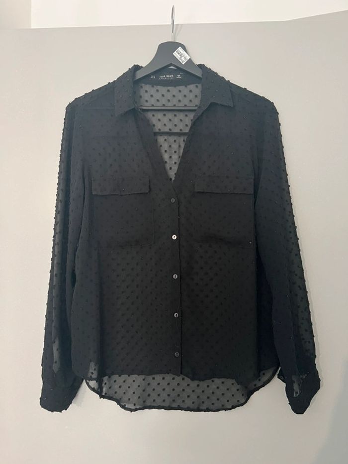 Blouse transparente Zara noire