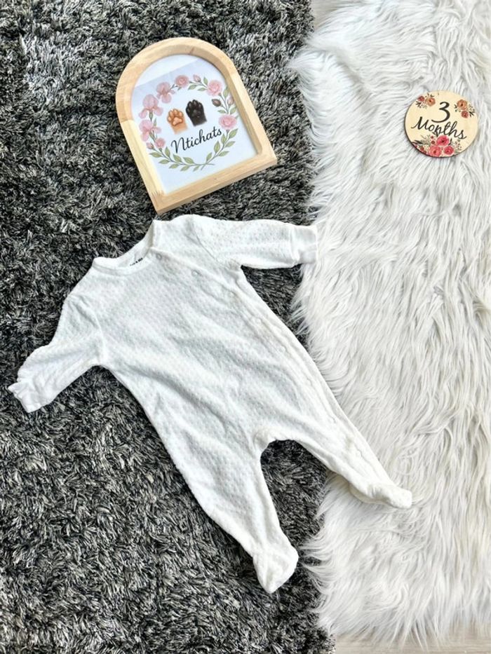 Pyjama en velours avec manches ajustables- kiabi - 3 mois