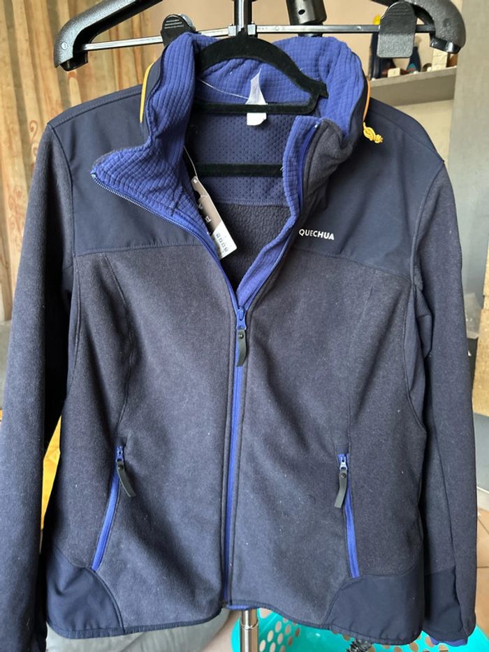 Veste polaire bi matière zippée Quechua à capuche