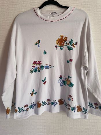 Sweat vintage automne écureuil damart