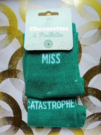 Chaussette à paillettes message