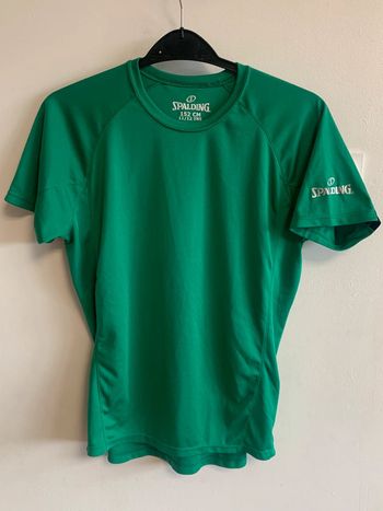 Maillot sport vert 12 ans polyester sans repassage Spalding foot/tennis/running