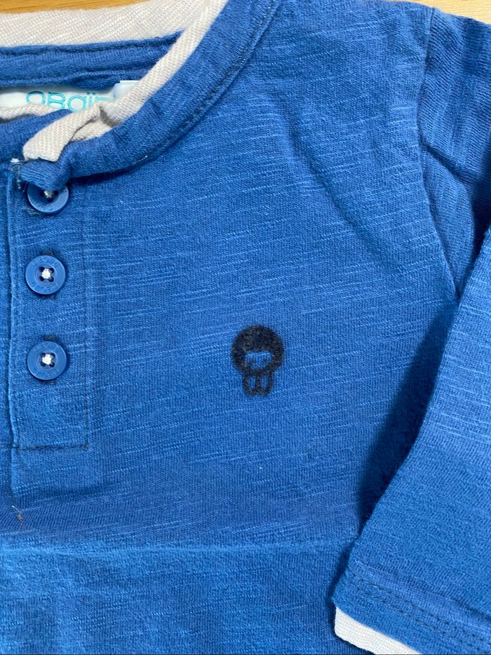 Obaïbi T-shirt bleu manches longues Taille 6 mois - photo numéro 4