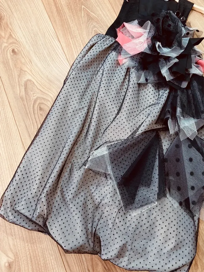 Taille 8 ans robe créateur fille TAO noire et rose * tulle froufrou * 🌺 - photo numéro 4
