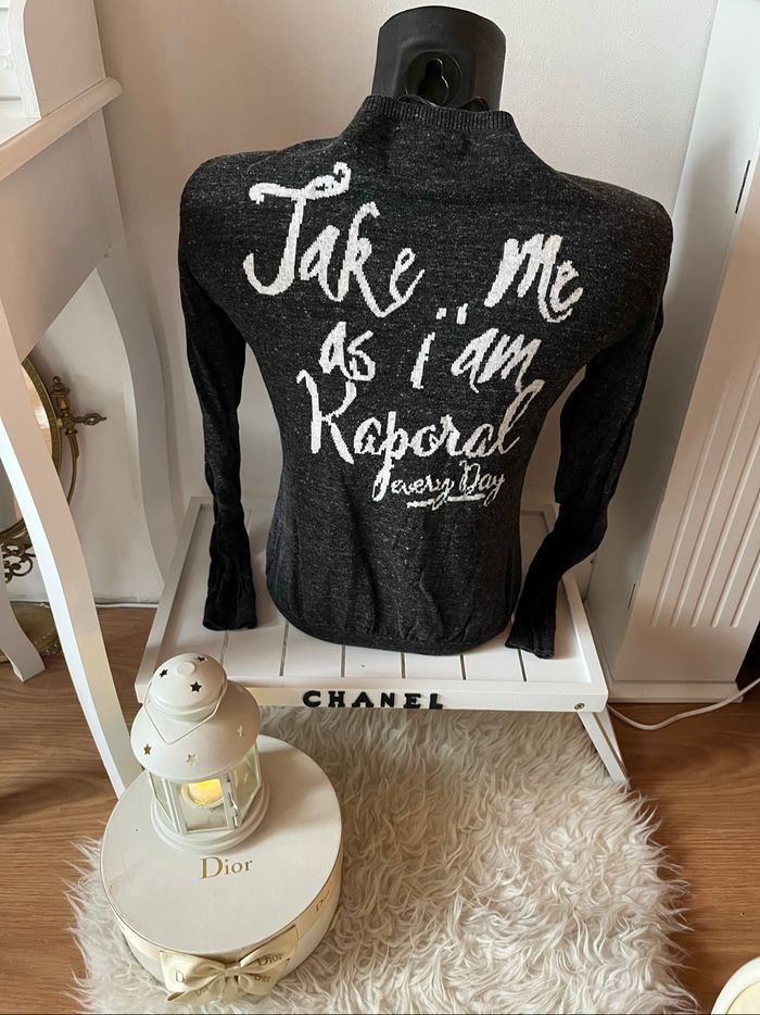 Gilet gris foncé Kaporal T.S TBE 🩶 - photo numéro 3