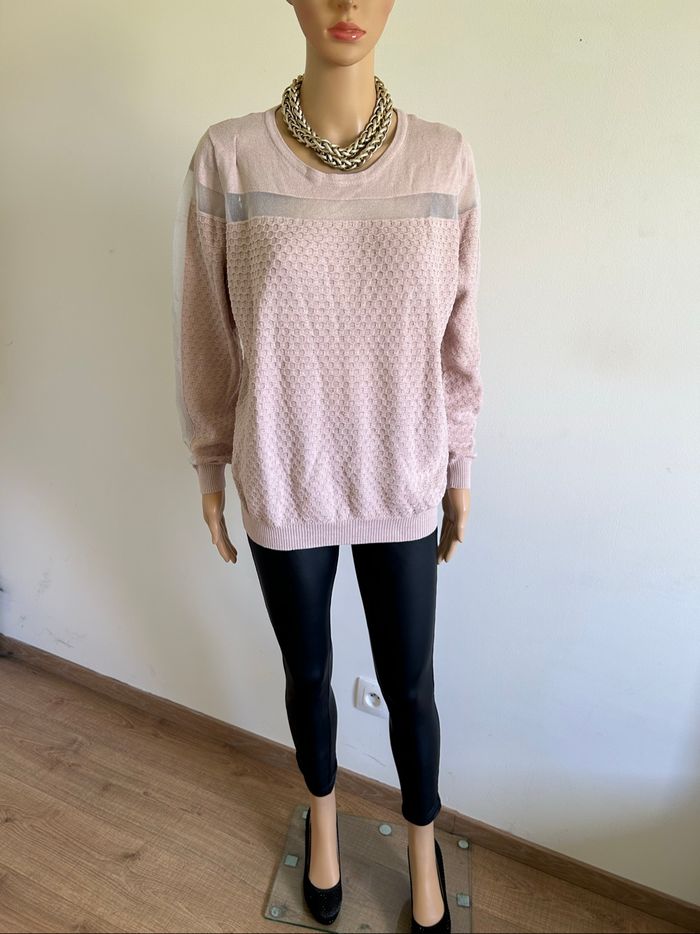 Pull rose clair à manches longues Morgan taille L bon état - photo numéro 3