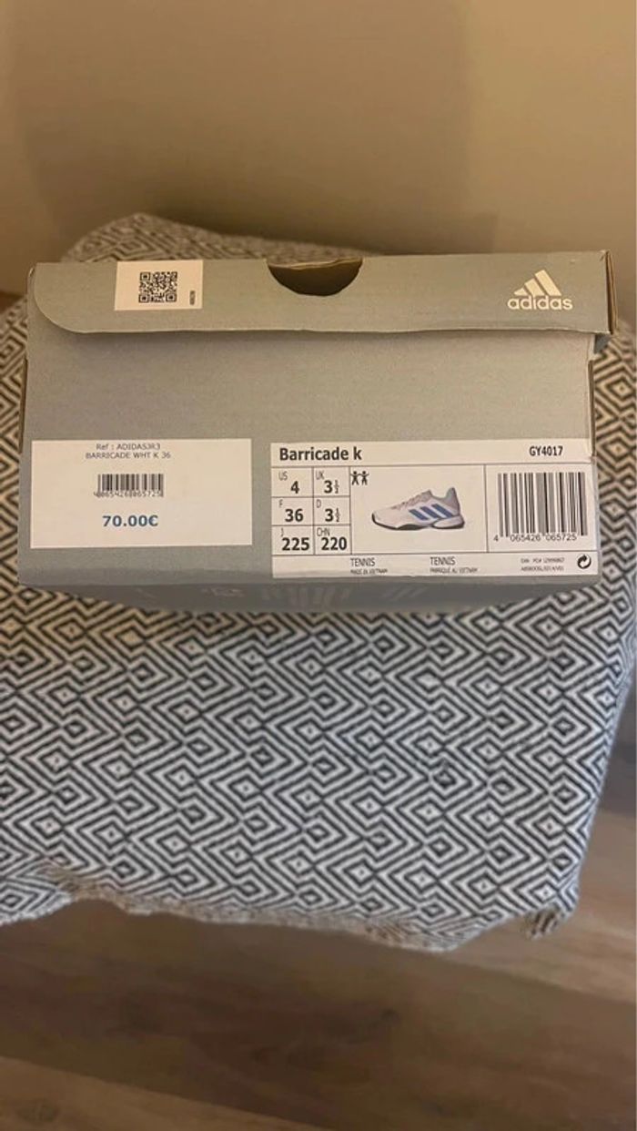 Adidas Barricade K junior Chaussures de Tennis taille 36 Mixte - photo numéro 8