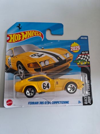 Ferrari 365 GTB4 competizione jaune - hot wheels 