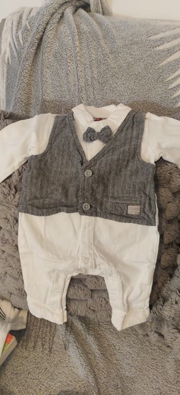 Body manches longues 1 mois costume garçon