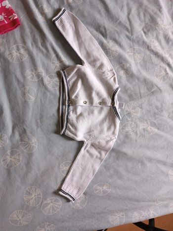 Gilet court blanc bleu marine