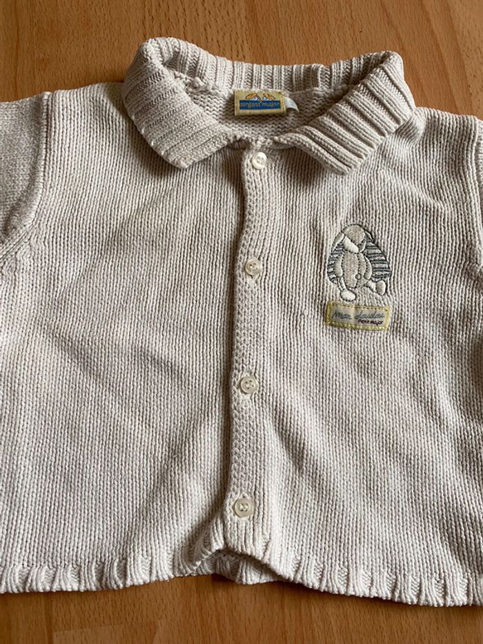 Beau gilet blanc ML Sergent Major T. 9 mois/71 cm garçon - photo numéro 4