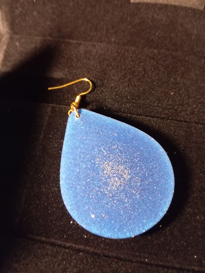 Boucles d'oreilles bleues - photo numéro 5