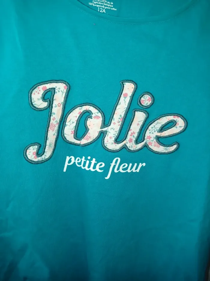 T-shirt manche longue bleu avec motifs - photo numéro 2