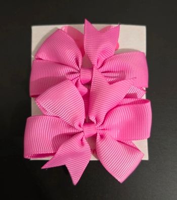 Duo de Nœuds Barrettes Rose