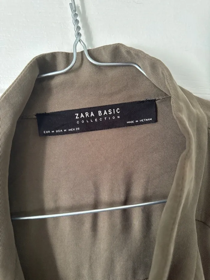 Veste saharienne neuve kaki boutons pression dorés ceinture taille - photo numéro 6