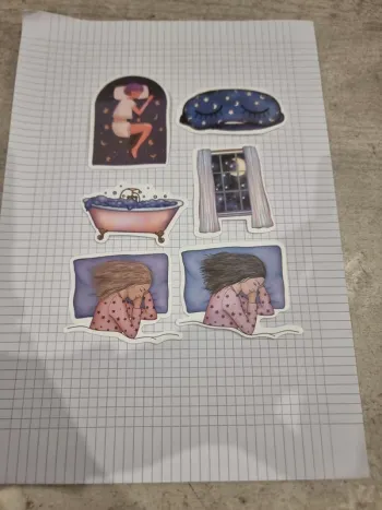 Lot d'autocollants thème sommeil ésotérique (lot F)