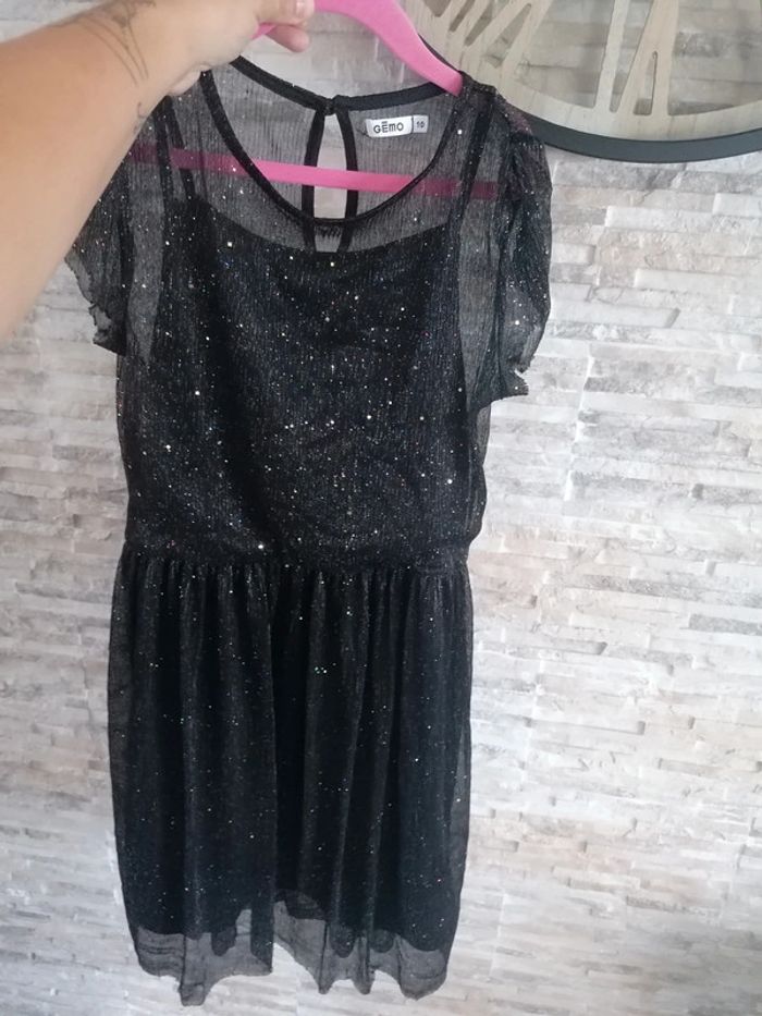 Robe paillettes porté 1seule fois gemo 10ans #10ans_krocaro - photo numéro 2
