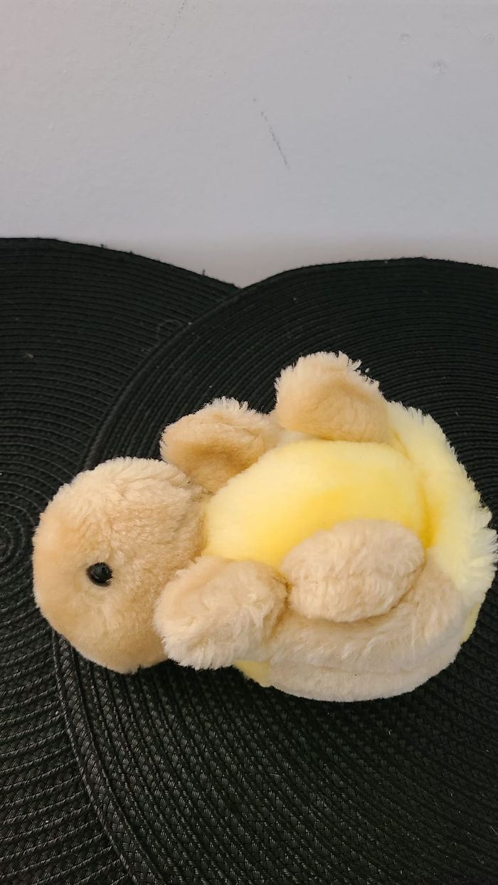 Peluche petite tortue jaune - photo numéro 3