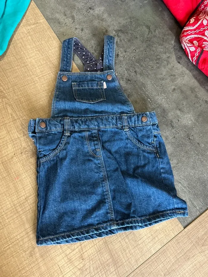 Salopette en jean bébé fille, 18 mois