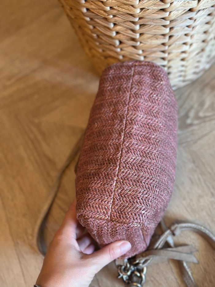 Sac Mila Louise en cuir rose poudré modèle “Mama” avec double anse modulable - photo numéro 8