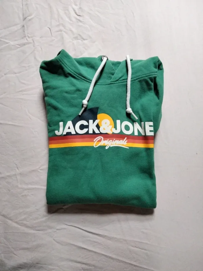 Sweat à capuche vert vintage Jack&Jones Taille S