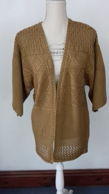 Gilet camel maille fantaisie - Kiabi - T. L/XL