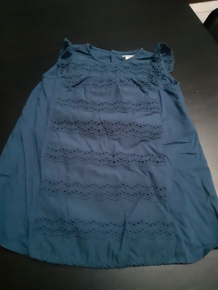 Robe bleu marine broderie Cyrillus 24 mois