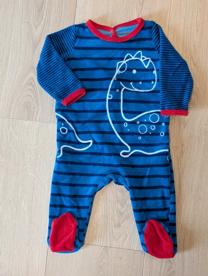 Lot de 3 pyjamas velours Du Pareil au Même - Taille : 6 mois - photo numéro 5
