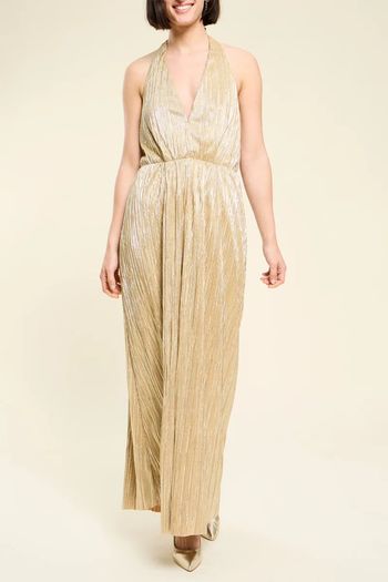 Robe longue dorée Naf Naf