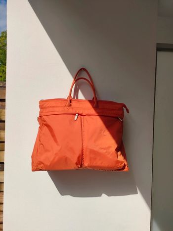 sac de voyage weekend orange soft grey nylon