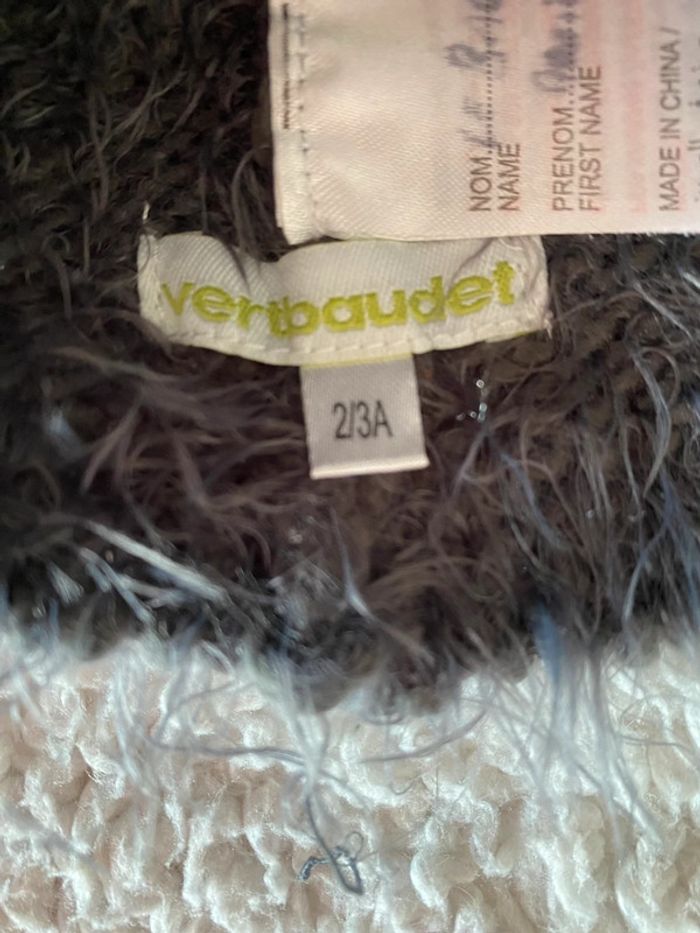 Bonnet gris à pompons Verbaudet 2/3 ans - photo numéro 2