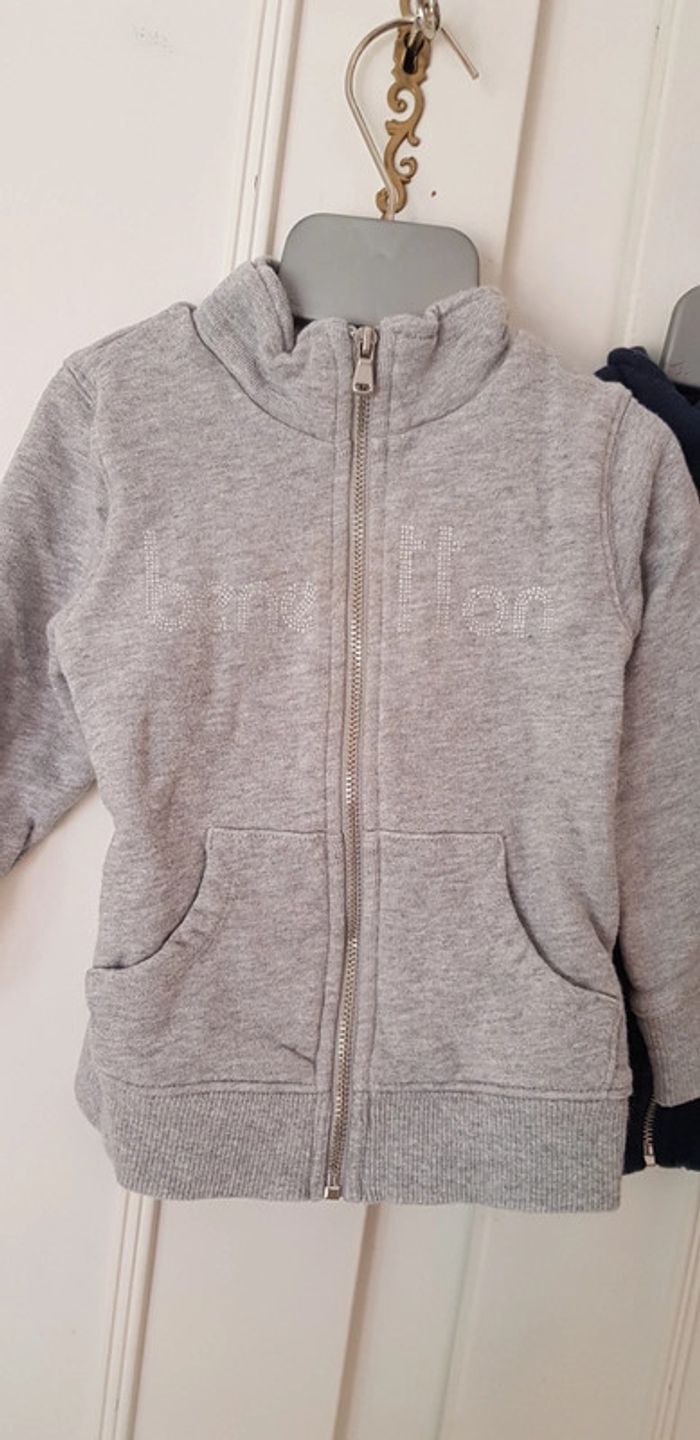 Lot gilets sweats zippés benetton 18 mois - photo numéro 3