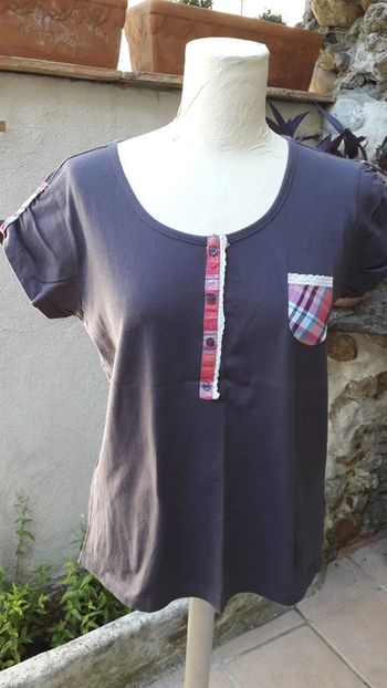 Tee-shirt manches courtes coton marron