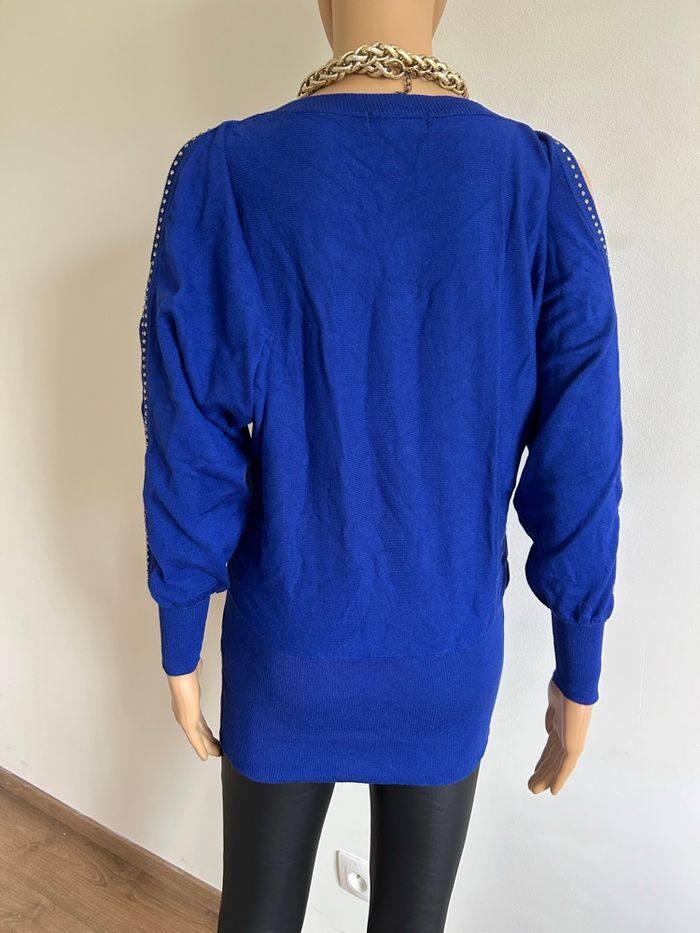 Pull bleu avec strass Enzoria taille unique jamais porté - photo numéro 5