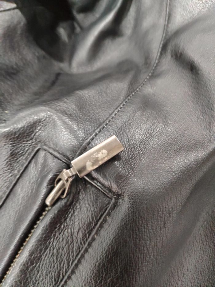 Blouson en cuir noir Kiabi casual taille L - photo numéro 7