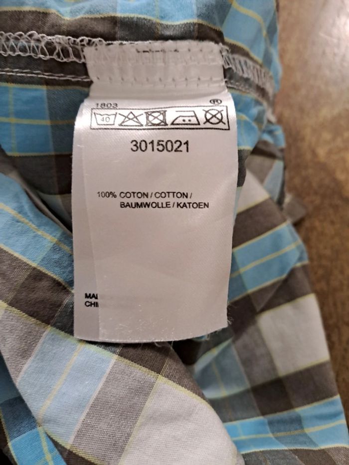 Chemise manches courtes bleu marron, taille 5 ans (110 cm) - photo numéro 4