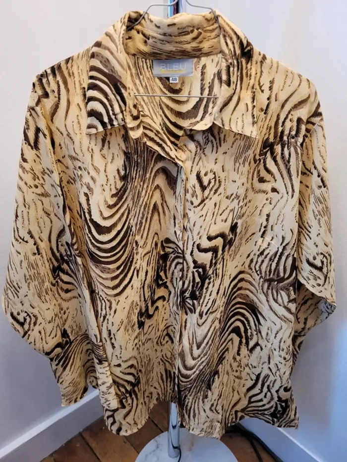 Chemise imprimée - manches bouffantes - Taille 48