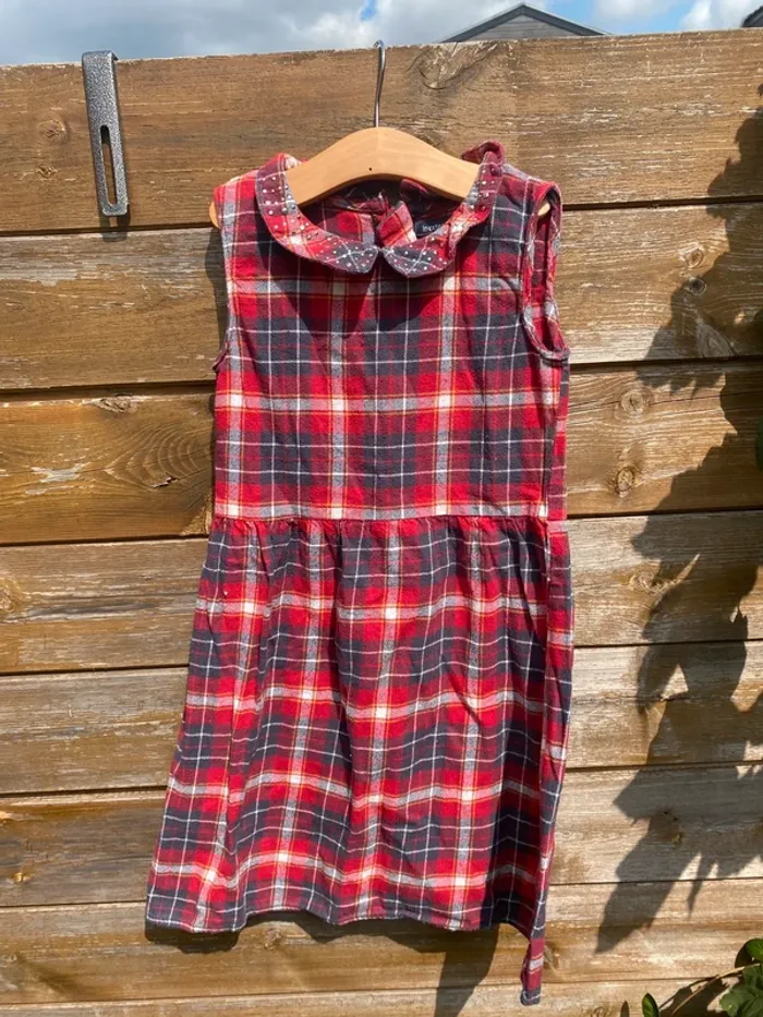 Robe carreaux écossaise rouge grise 8 ans automne hiver - photo numéro 2