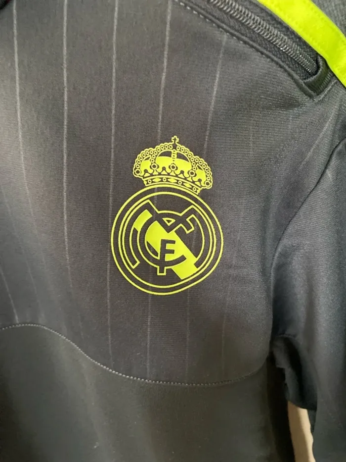 Veste d’entraînement adidas Real Madrid S – Gris & Jaune Fluo, 1/4 Zip, Climacool - photo numéro 2