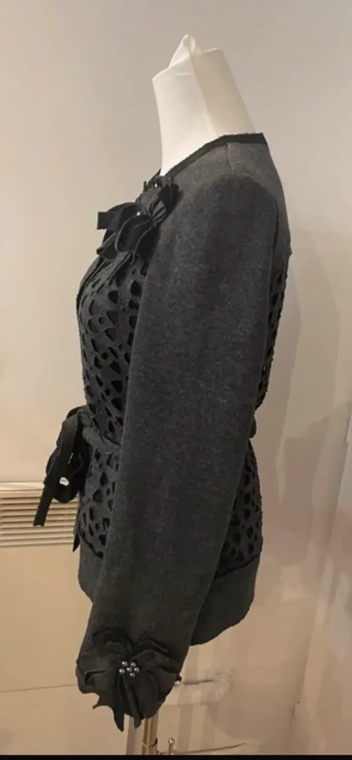 Veste blazer en En laine grise femme, taille M/38 - photo numéro 2