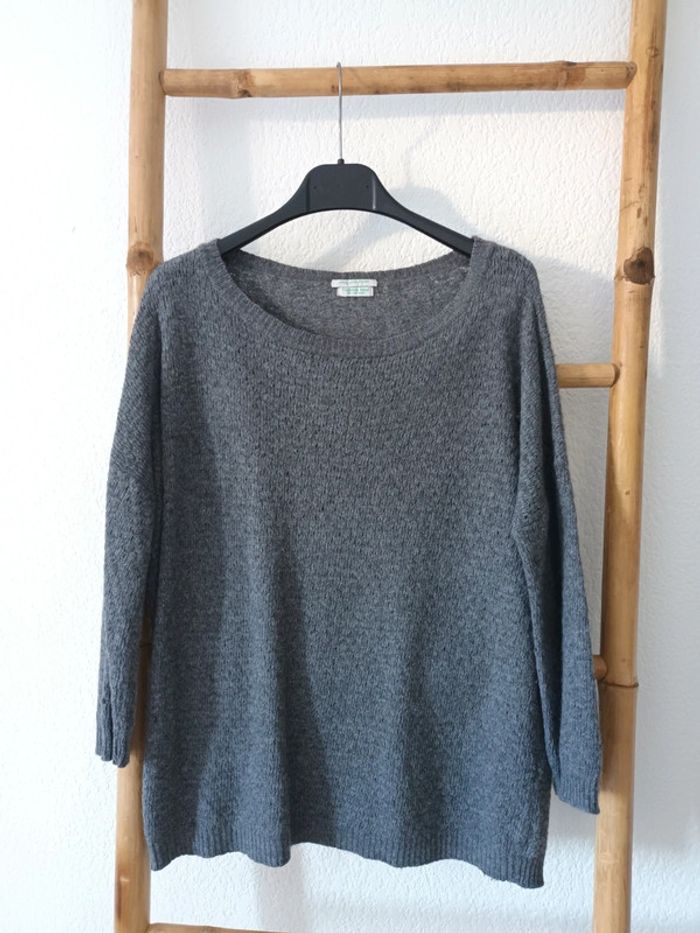 Joli pull en cachemire gris Stile Benetton taille S/M