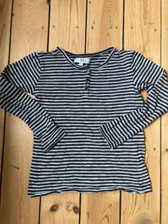 T shirt rayé manches longues fille