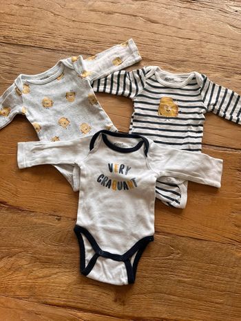 Lot de 3 bodies 1 mois gemo